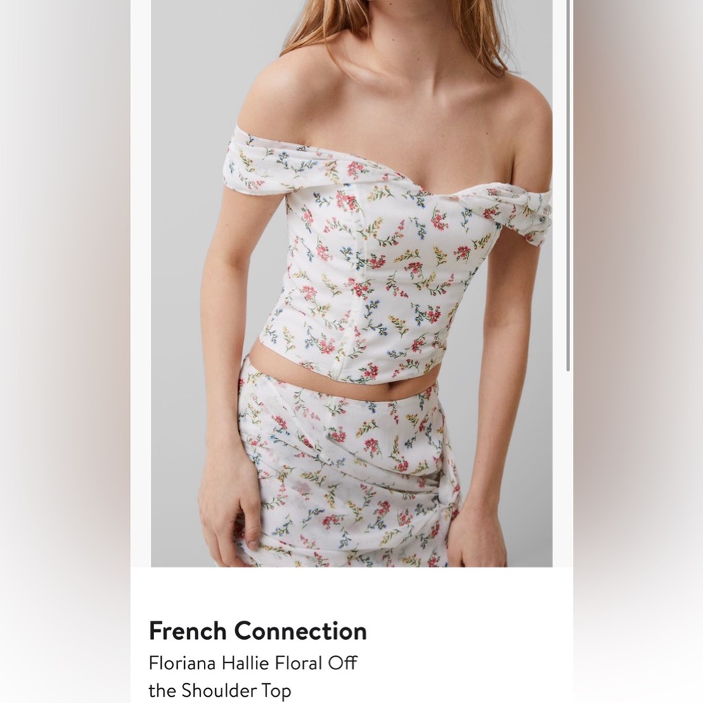 French Connection Floral Blouse with Ruffled Sleeves